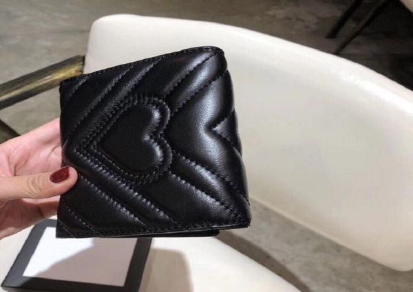 

classic luxury design wallet marmont wallets woman fashion coin purse double buckle folding card holder purses s1536373, Red;black