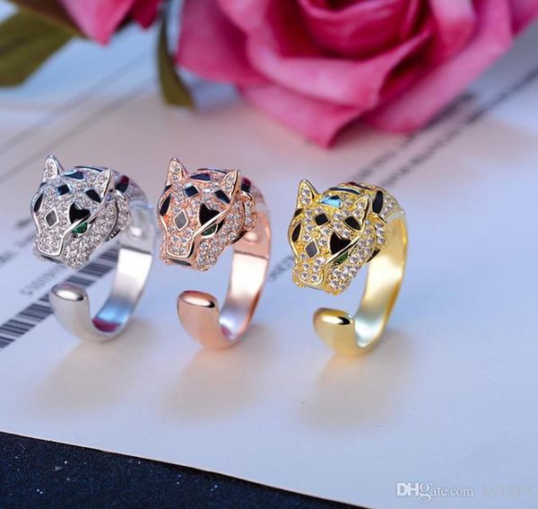 

designer leopard rings for men luxury gold plated animal charm wedding jewelry silver ring9782212, Golden;silver