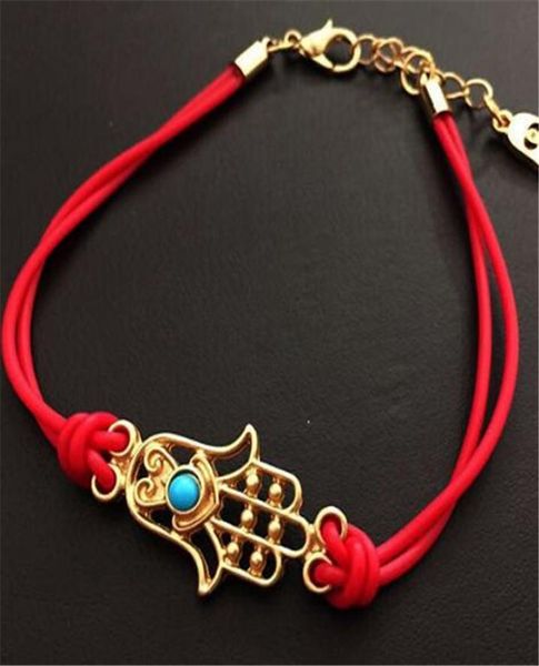 

hamsa bracelet hamsa hand evil eye leather bracelet bangle lucky charm pendant jewelry whole fatima hand woven bracelet christ5403253, Golden;silver