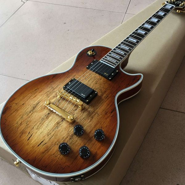 

new electric guitar, mahogany,rotten wood gold hardware,log color