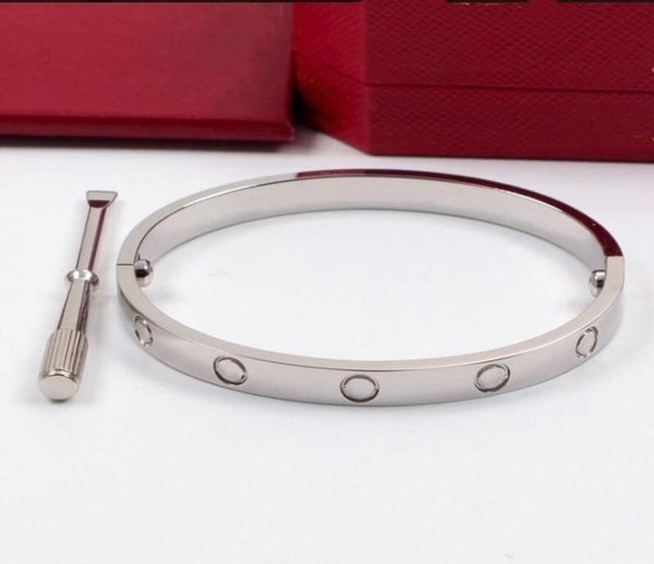 

new screw charm bracelets design women love bangle men luxury designer jewelry stainless steel lovers gift silver rose gold diamon4503070, Black