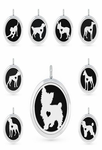 

dogs 30mm magnet essential oil aromatherapy perfume necklace pendant diffuser locket pendant fit for necklace women jewelry with 58957030, Silver