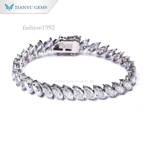 

Tianyu Gems Tennis Bracelet 4*8Mm Marquise Cut Moissanite Diamonds 14K White Gold Bracelet