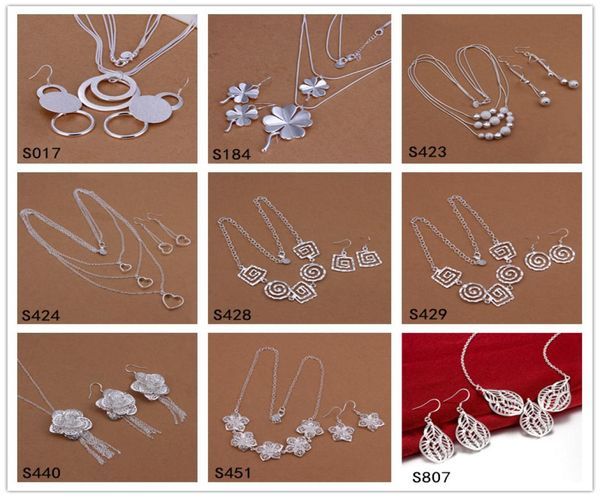 

factory direct women039s sterling silver jewelry sets 6 sets a lot mixed style ems33fashion 925 silver necklace earring j2536619