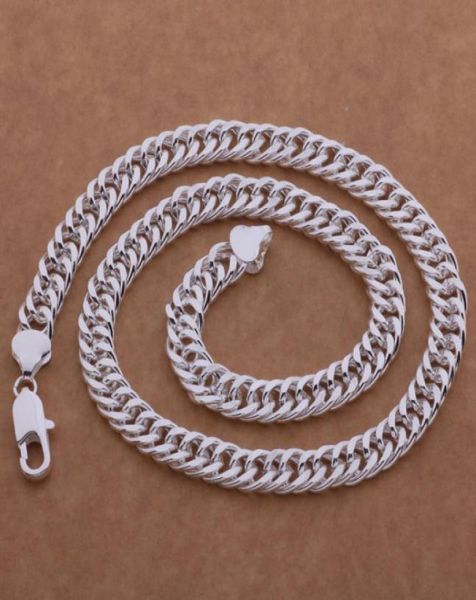

fashion men039s jewelry 925 sterling silver plated chain necklace 10mmx20inches factory 9761005