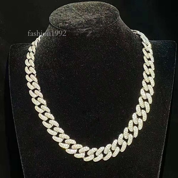 

S Sier Inlaid Moissanite Men's Cuban Necklace 50Cm Length