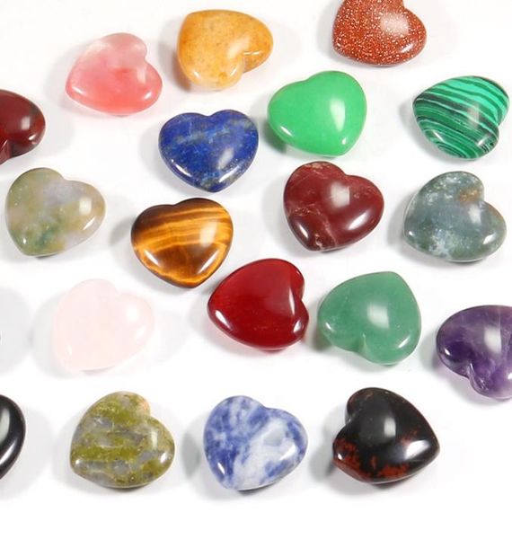 

customized 20x6mm natural quartz gemstone puffy crystal stone mini heartshaped crystals pendant love healing gemstones7588081, Black
