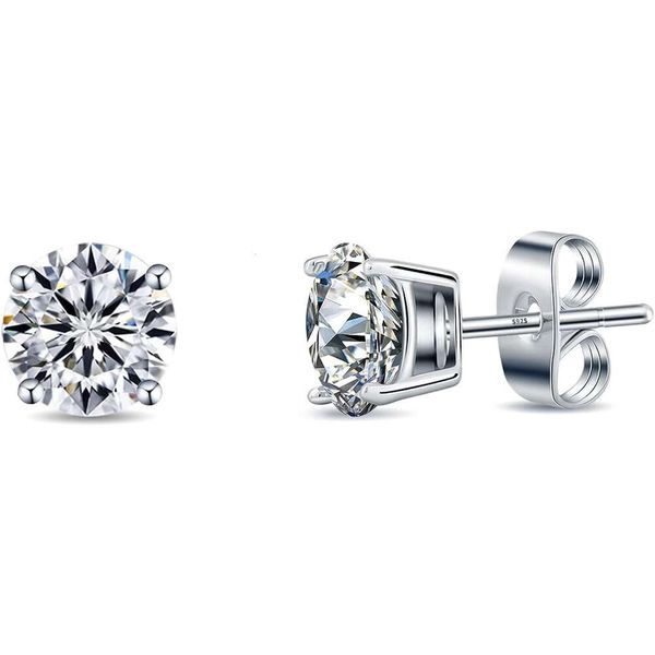 

1ct moissanite stud earrings womenv vs1d c olorh ypoallergenicr ealw hiteg oldp lated9 25s terlings ilverl abd iamonde arringsf org irlss en, Silver