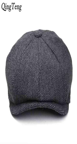 

plus size peaky blinders men berets hat autumn vintage herringbone octagon cap women039s casual pumpkin gatsby flat beret 210426206782, Blue;gray