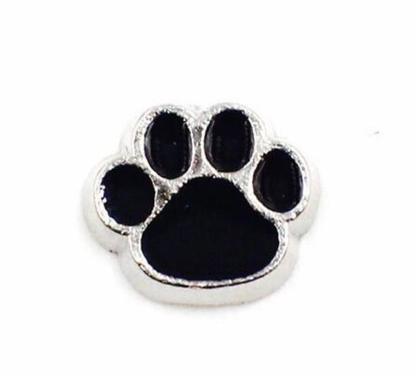 

20 50pcslot black paw floating locket charms fit for magnetic glass memory floating locket fashion jewelrys2598536, Bronze;silver