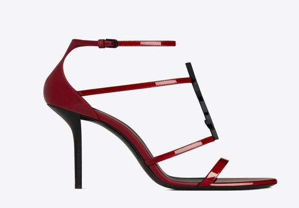

21s summer women039s sandals brand shoes cassandra black patent leathers sandal opentoe with thin heels ankle strap lady s4373542