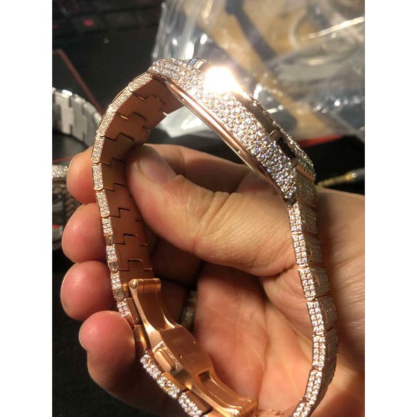 

wkne digner watch skeleton sier new moissanite diamonds watch pass tt quartz movement men luxury iced out sapphire watch wi, Silver