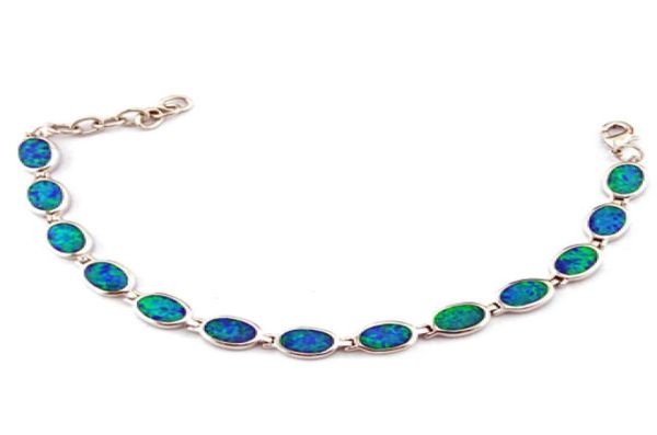 

stock opal bracelet mystic rainbow bracelet blue opal bracelet ob039a7125685, Silver