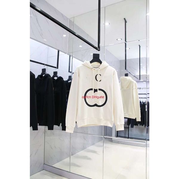 

designer men's sweatshirt round neck hoodie men's women's long sleeve pullover embossed embroidery logo hooded sweater casual, Black