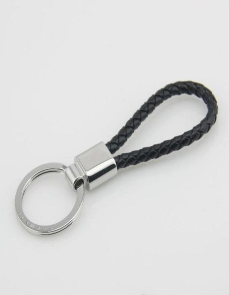 

fashion stainless steel circle cool luxury genuine leather holder keychain circle keyring for men gift never change color or fade6801299, Silver