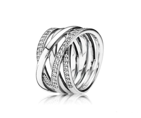 

100% 925 sterling silver ring with cubic zircon original box fit fashion rings for valentines day european style jewelry3095168