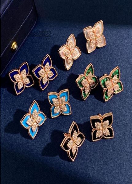

stud new designed earing studs rhombic fourleaf clover pendant women039s luck necklace four petals flower turquoise erhombic e6118758, Golden;silver
