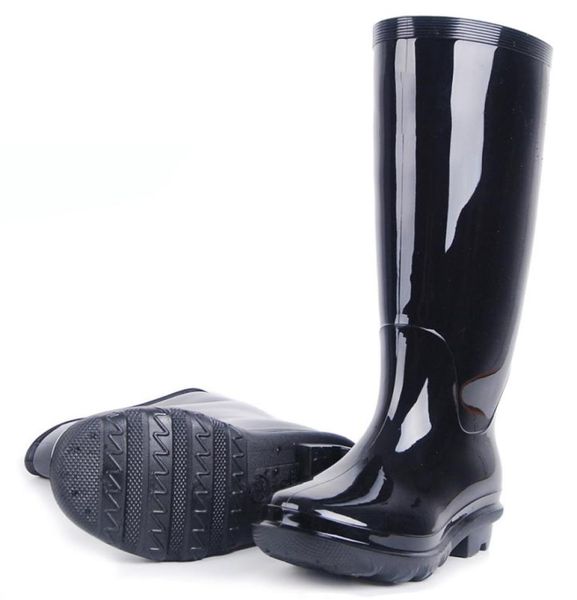 

men black insulating galoshes rain boots rubber sole gumboots fishing boots bot shoes2368944