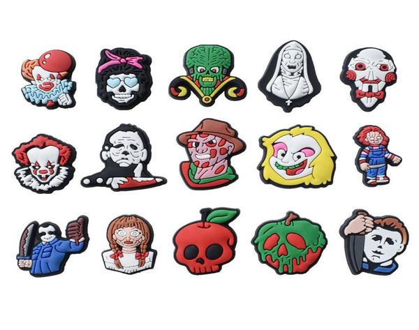 

horror skull shoe decorations for charms buckcle charm bracelet decor halloween gifts wholesale2998887, White;pink