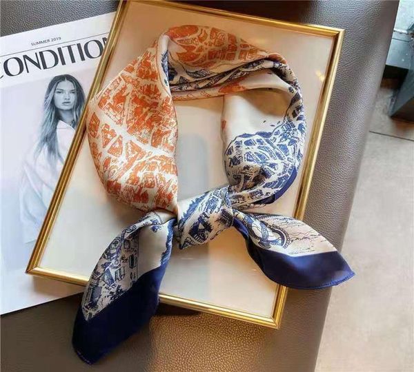 

new small square scarf 70cm silk scarf british small square scarf3030895, Blue;gray