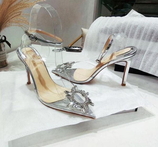 

real po fashion women pvc cleartransparent crystal bow strass pumps for wedding pointed orange high heels shoes 10cm stile8196370, Black