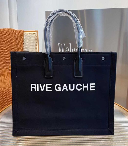 

2022 new designer bags canvas large capacity shopping bag rive gauche tote bag shoulder messenger bagss women handbags4902786