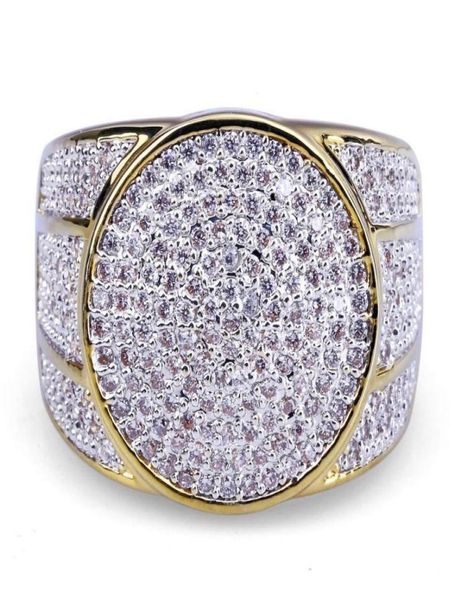 

18k gold plated big size hip hop rings luxury high grade bling cubic zirconia circle cluster ring fashion finger rings jewelry3968428, Golden;silver