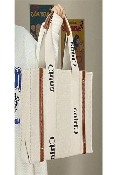

alphabet tote evening bags ins style shopping canvas foreign style new tide fashion large capacity crossbody bag for women1023390