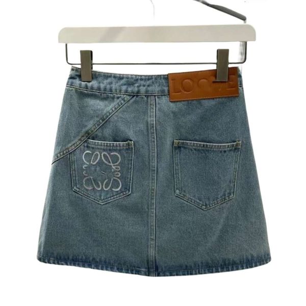 

designer jeans womens loewees original quality summer new embroidered denim half body high waist short skirt fashion casual women's, Black