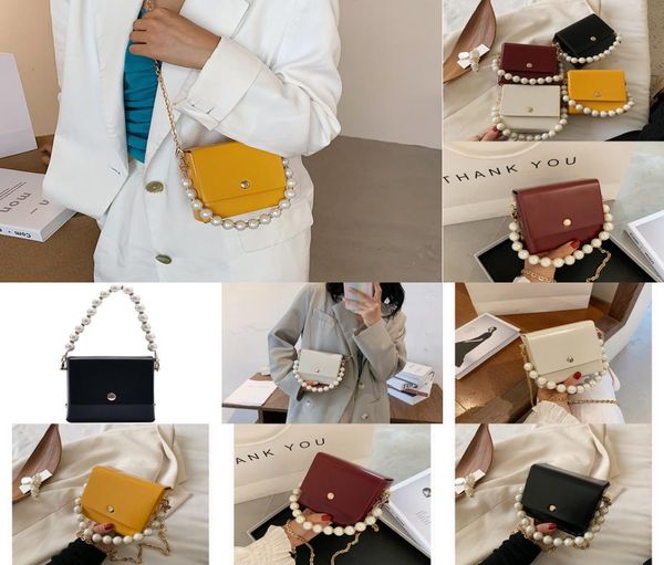 

ssmall women039s new fashion luxurys in summer 2020 korean versatile pearl chain single shoulder fashionable small square bag7885322