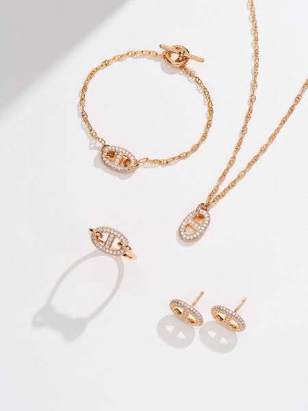 

2023 luxury quality s925 silver with diamond h design charm stud earring pendant necklace bracelet have stamp box ps7634b, Golden