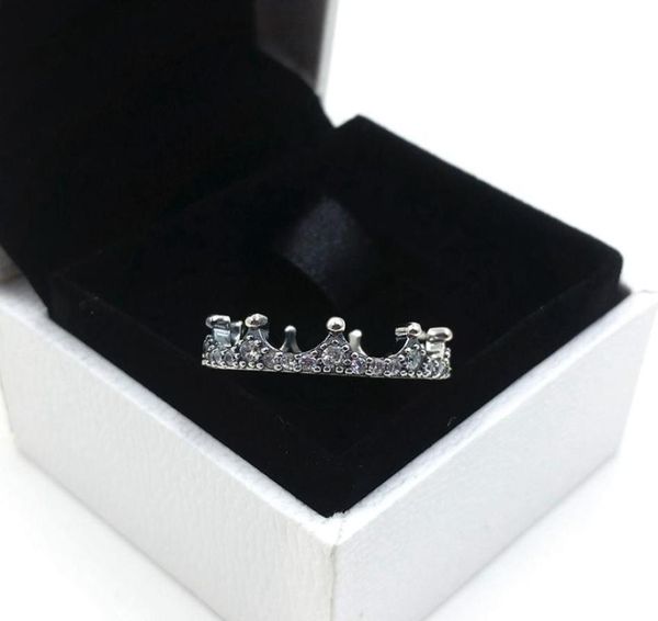 

temperament charm crown ring for luxury designer 925 sterling silver rose gold plated cz diamond women's ring original box set7933112, Slivery;golden