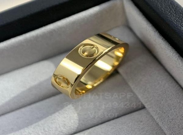 

love ring 55mm v gold 18k material will never fade wedding ring luxury brand official reproductions with box 5 a couple rings hig9752939, Silver