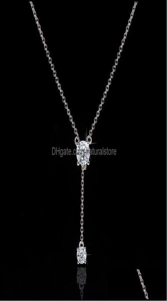 

pendant necklaces pendants jewelry ll romantic long lab diamond real 925 sterling sier party wedding ch 4t5002774, Silver