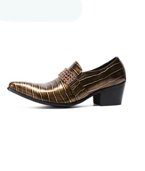 

new business luxury men dress shoes man genuine leather pointed toe wedding shoes social sapato male oxfords high heels shoes2280803, Black