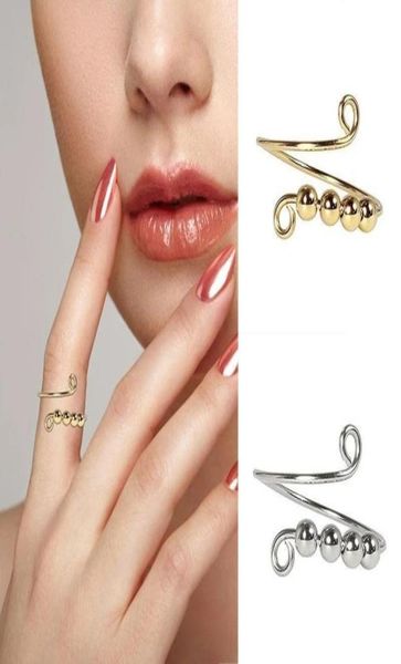 

beads ring spinner single coil spiral ring beads rotate ly anti stress anxiety ring toy for girl women6786977, Silver