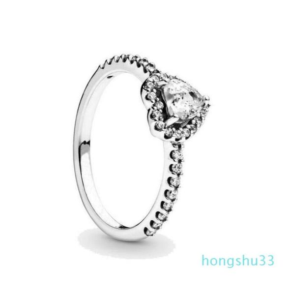 

new women ring cz heart diamond rings women jewelry for 925 sterling silver wedding ring set with original box9417186