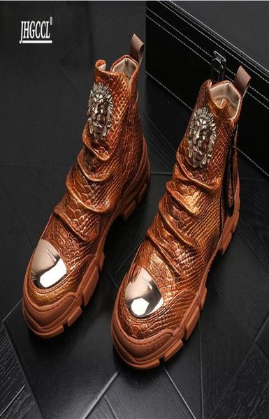 

new platform red loafers highend leather boots antiwrinkle highboots party wedding shoes highend punk comfort shoe p422612638733, Black