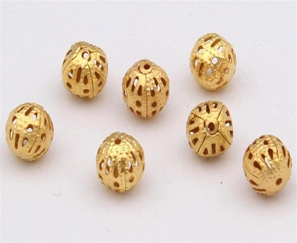

1000pcs lot new charms loose hollow ball copper spacer beads gold plated 4mm290e9351372, Bronze;silver