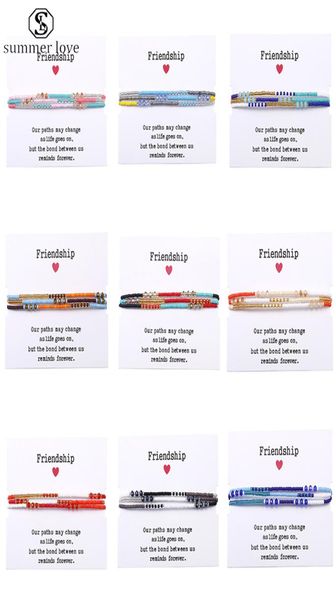 

trendy glass seed bead bracelet 3 layer corlourful bead by hand adjustable size couples bracelets charm jewelry gift for women men2013154, Black