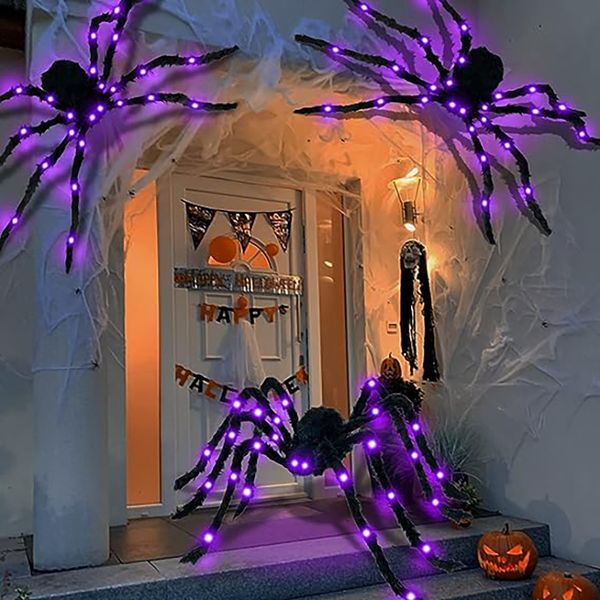 

Other Festive Party Supplies Halloween Spider Decorations 41ft Light Up Giant Big Spiders Realistic Hanging for Outdoor Decor Yard House 230907