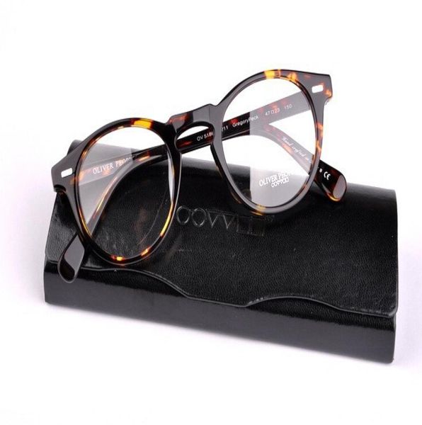 

2016 men optical glasses frame ov5186 gregory peck eyeglasses women myopia eyewear frame with case8280177, Silver