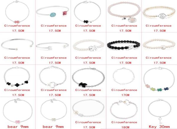 

2021 100 925 sterling silver classic cute bear bracelet fashion good female jewelry factory whole factory direct s252547781, Golden;silver