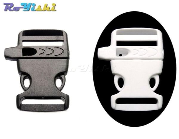 

50pcslot 34quot emergency side release whistle buckles for paracord bracelet outdoor sports bracelet accessories3218364, Black