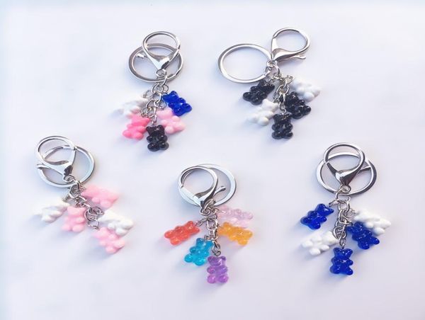 

resin candy keyring colorful lovely bear keychain cartoon bears dangles pendant cute girl dangle 6 colors2944561, Silver