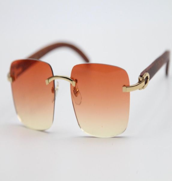 

2020 8300816 style sunglasses gold wood rimless glasses ornamental uv400 driving glasses size5418140mm1873164, White;black