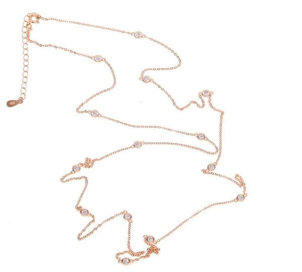 

100 925 sterling silver jewelry winter sweater station 85cm 102cm cz long chain necklace j190711279o9024540