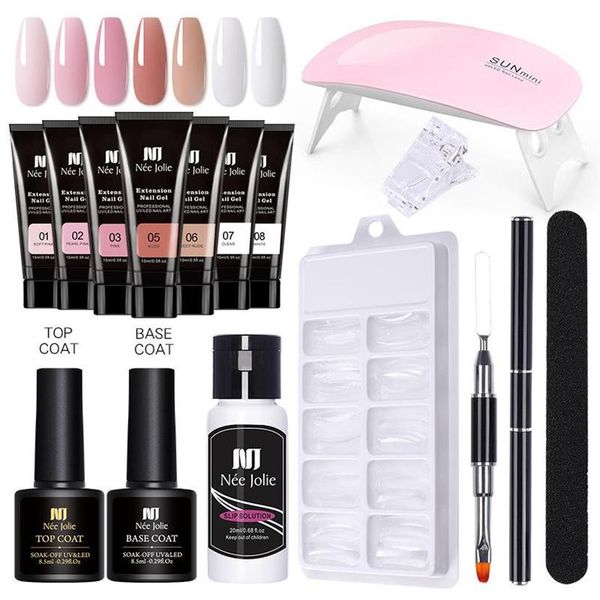 

nail art kits gel set 6w led lamp full manicure quick extension kit building polygels for nails tool kitnail295s