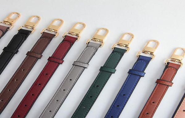 

women pu adjustable thin colorful bag strap leather fashion solid color long shoulder bag belt replacement bag parts accessories4534343, Black