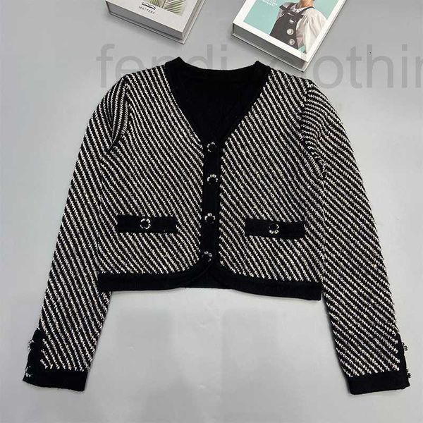 

women's knits & tees designer wind sequin knitted v-neck short cardigan open waist coat autumn/winter new product celebrity style 9wca, White